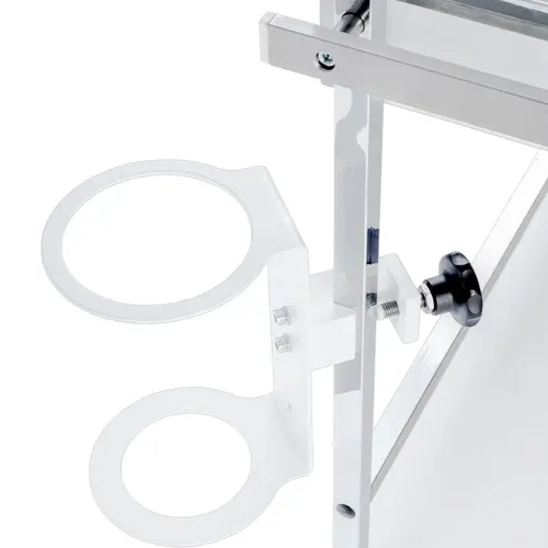 Gas cylinder carrying board with prism clamp