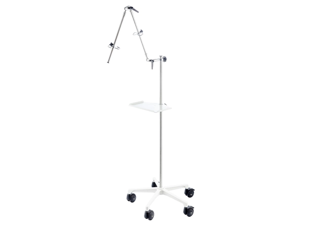 equipment trolley with articulated arm and tableau