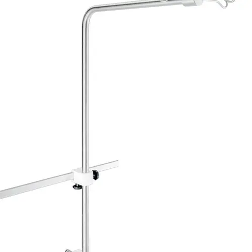 Infusion bottle- and pump holder, bent