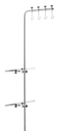 Infusion bottle- and pump holder, variable