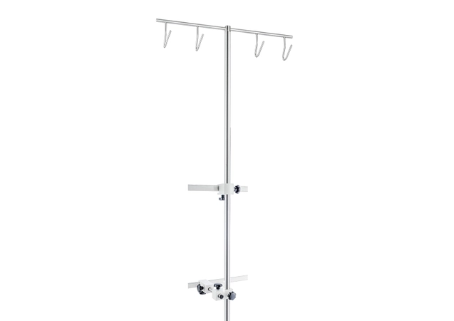 Infusion bottle- and pump holder, staggered