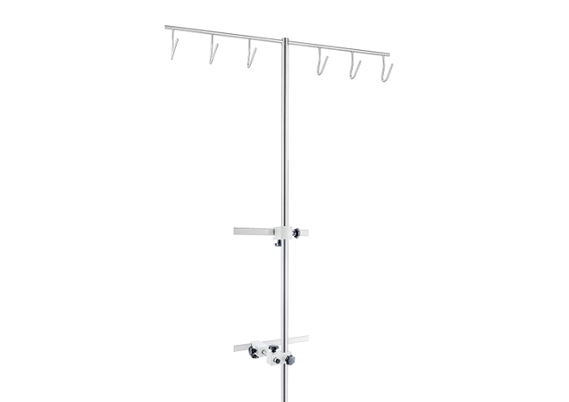 Infusion bottle- and pump holder, staggered