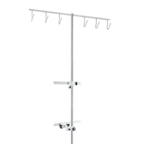 Infusion bottle- and pump holder, staggered