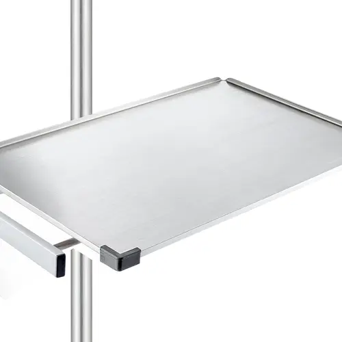 Console with rails for pole