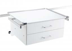 drawer console with rails