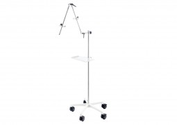 equipment trolley with articulated arm and tableau