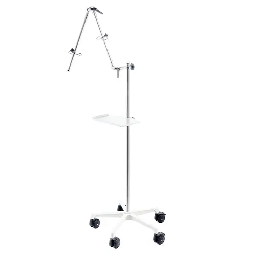 equipment trolley with articulated arm and tableau