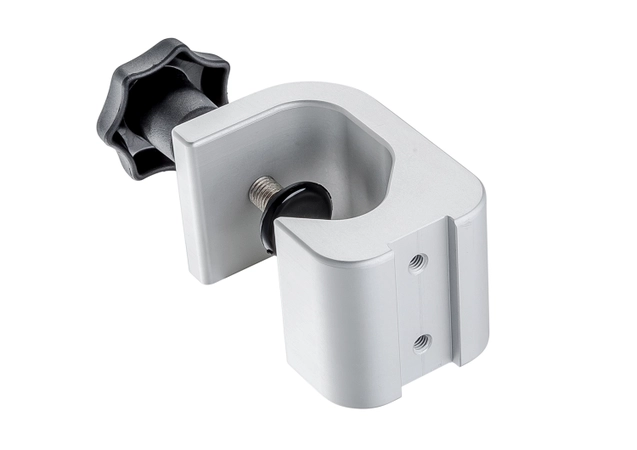 clamp with pump-mounting-device for pole