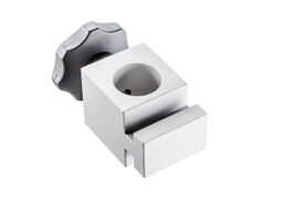 Holder with rail for pole